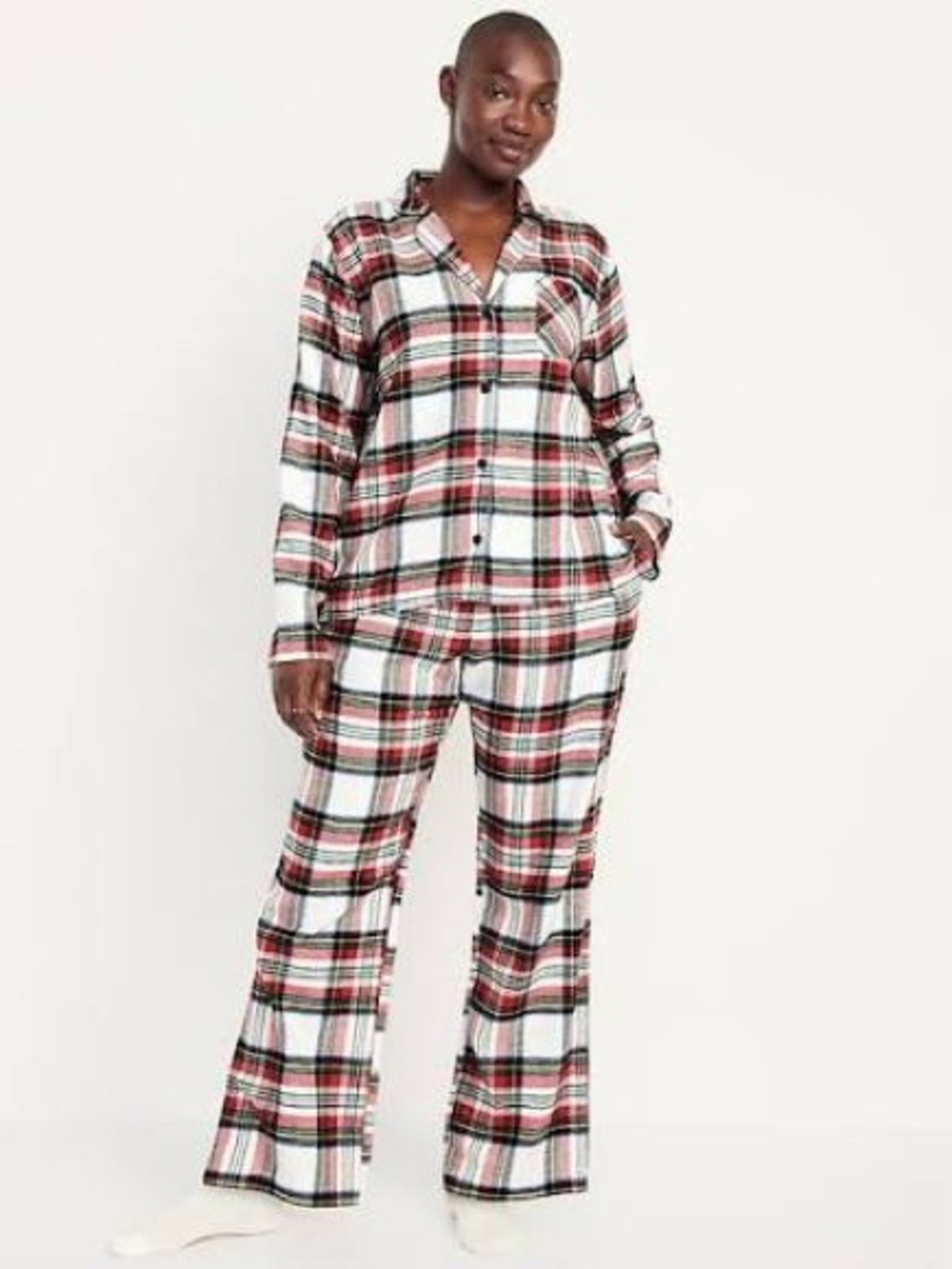 Old Navy Matching Family Flannel Pajama Set - Red Tartan Plaid (Size Small)